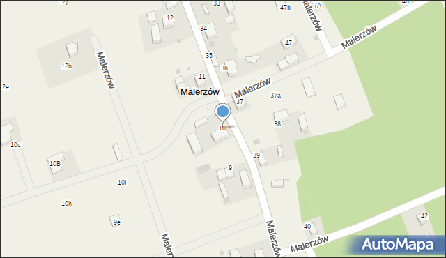 Malerzów, Malerzów, 10, mapa Malerzów