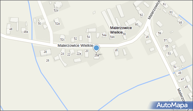 Malerzowice Wielkie, Malerzowice Wielkie, 20a, mapa Malerzowice Wielkie