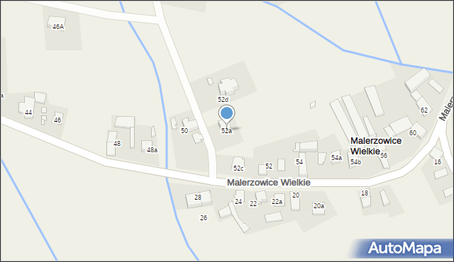 Malerzowice Wielkie, Malerzowice Wielkie, 52a, mapa Malerzowice Wielkie