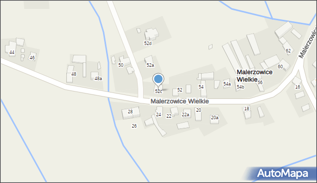 Malerzowice Wielkie, Malerzowice Wielkie, 52c, mapa Malerzowice Wielkie