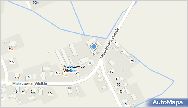 Malerzowice Wielkie, Malerzowice Wielkie, 62, mapa Malerzowice Wielkie