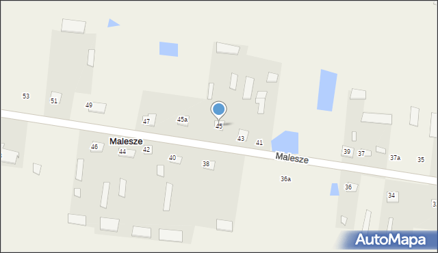 Malesze, Malesze, 45, mapa Malesze