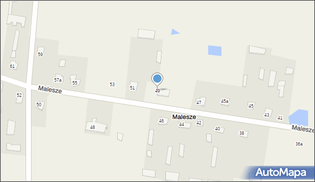 Malesze, Malesze, 49, mapa Malesze