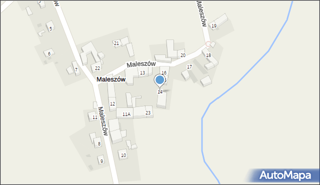 Maleszów, Maleszów, 14, mapa Maleszów