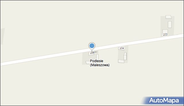 Maleszowa, Maleszowa, 105, mapa Maleszowa