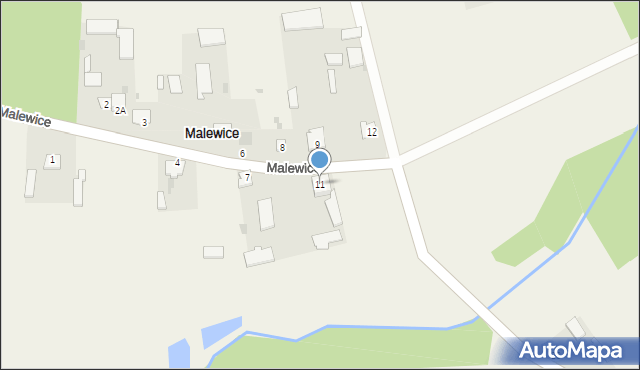 Malewice, Malewice, 11, mapa Malewice