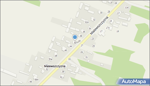 Malewszczyzna, Malewszczyzna, 42, mapa Malewszczyzna