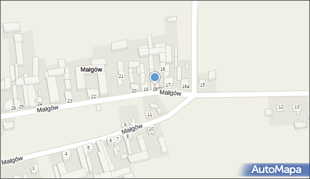 Małgów, Małgów, 18, mapa Małgów