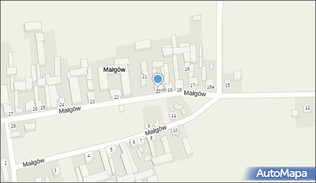 Małgów, Małgów, 20, mapa Małgów