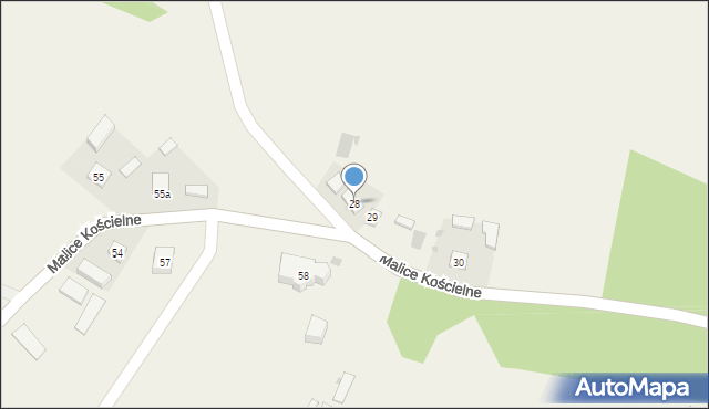 Malice Kościelne, Malice Kościelne, 28, mapa Malice Kościelne