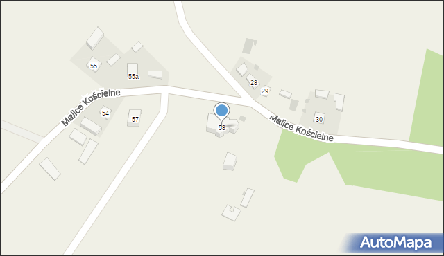Malice Kościelne, Malice Kościelne, 58, mapa Malice Kościelne