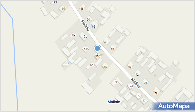 Malinie, Malinie, 65A, mapa Malinie