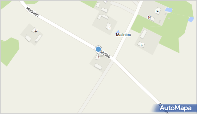 Maliniec, Maliniec, 1, mapa Maliniec