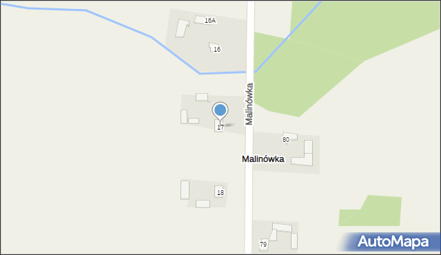 Malinówka, Malinówka, 17, mapa Malinówka