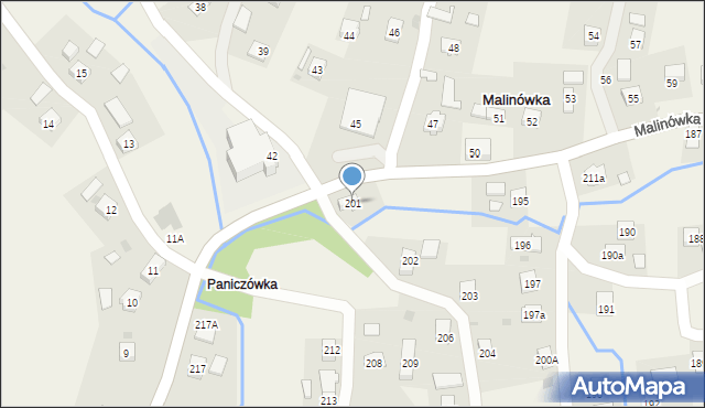 Malinówka, Malinówka, 201, mapa Malinówka