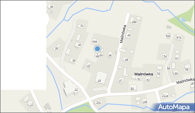 Malinówka, Malinówka, 44, mapa Malinówka