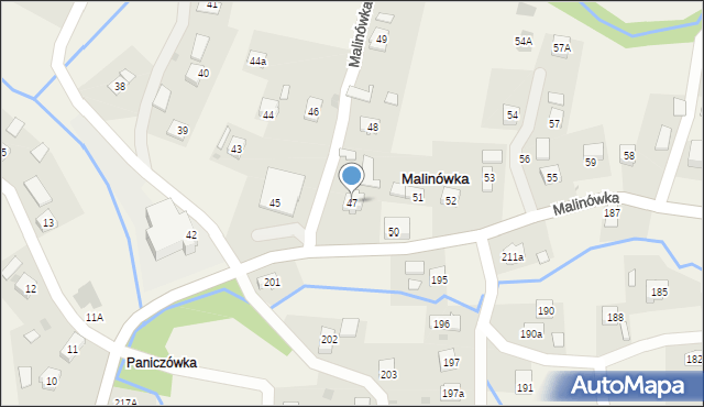 Malinówka, Malinówka, 47, mapa Malinówka