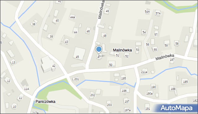 Malinówka, Malinówka, 47, mapa Malinówka