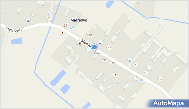 Malinowo, Malinowo, 11, mapa Malinowo