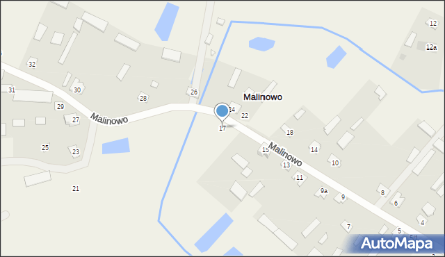 Malinowo, Malinowo, 17, mapa Malinowo