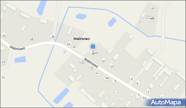 Malinowo, Malinowo, 18, mapa Malinowo