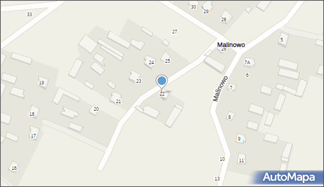 Malinowo, Malinowo, 22, mapa Malinowo