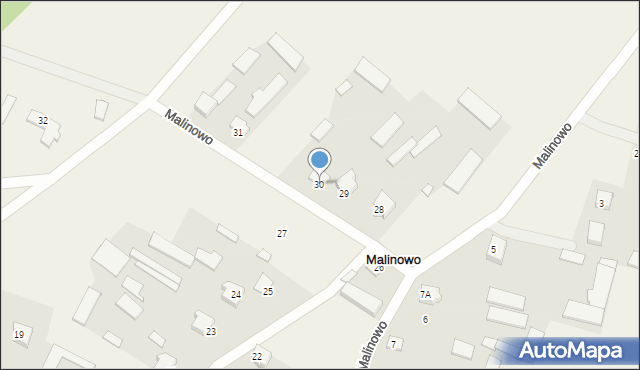 Malinowo, Malinowo, 30, mapa Malinowo