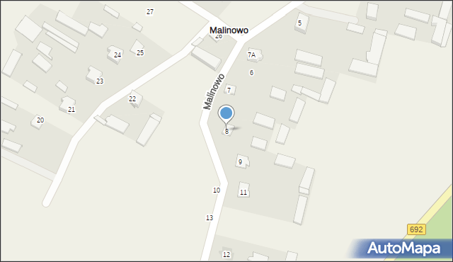 Malinowo, Malinowo, 8, mapa Malinowo