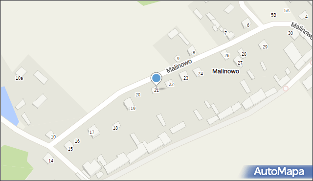 Malinowo, Malinowo, 21, mapa Malinowo