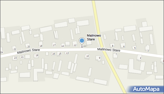 Malinowo Stare, Malinowo Stare, 11, mapa Malinowo Stare