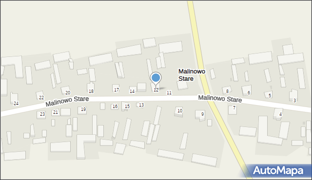 Malinowo Stare, Malinowo Stare, 12, mapa Malinowo Stare