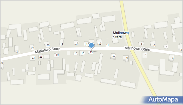 Malinowo Stare, Malinowo Stare, 13, mapa Malinowo Stare