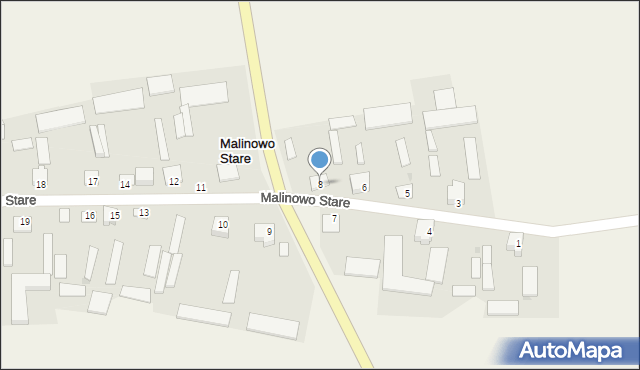 Malinowo Stare, Malinowo Stare, 8, mapa Malinowo Stare