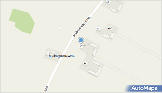 Malinowszczyzna, Malinowszczyzna, 30, mapa Malinowszczyzna