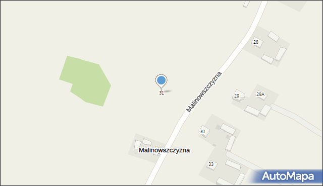 Malinowszczyzna, Malinowszczyzna, 31, mapa Malinowszczyzna