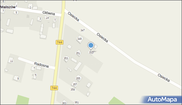 Maliszów, Maliszów, 31D, mapa Maliszów