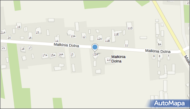 Małkinia Dolna, Małkinia Dolna, 11A, mapa Małkinia Dolna