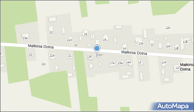 Małkinia Dolna, Małkinia Dolna, 17, mapa Małkinia Dolna