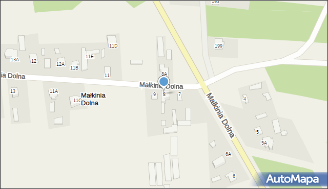 Małkinia Dolna, Małkinia Dolna, 8, mapa Małkinia Dolna