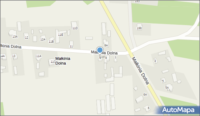 Małkinia Dolna, Małkinia Dolna, 9, mapa Małkinia Dolna