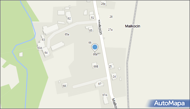 Małkocin, Małkocin, 66a, mapa Małkocin