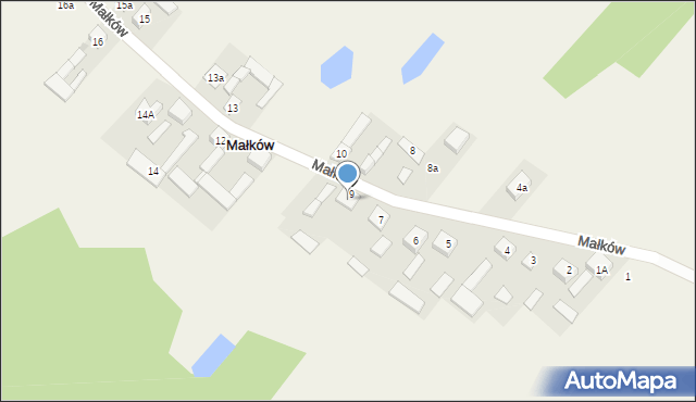 Małków, Małków, 9a, mapa Małków