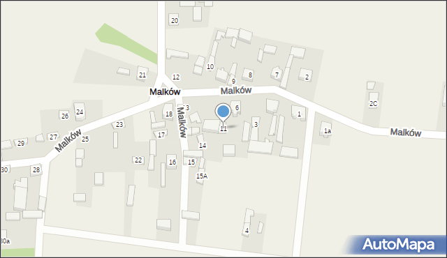 Malków, Malków, 11, mapa Malków