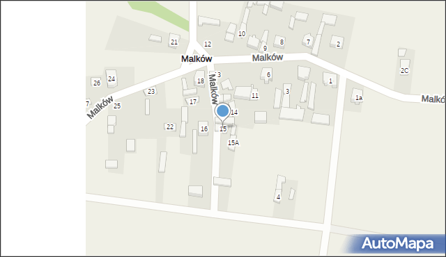 Malków, Malków, 15, mapa Malków