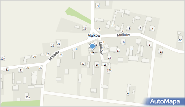 Malków, Malków, 17, mapa Malków