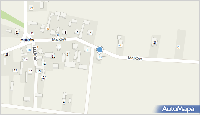 Malków, Malków, 1a, mapa Malków