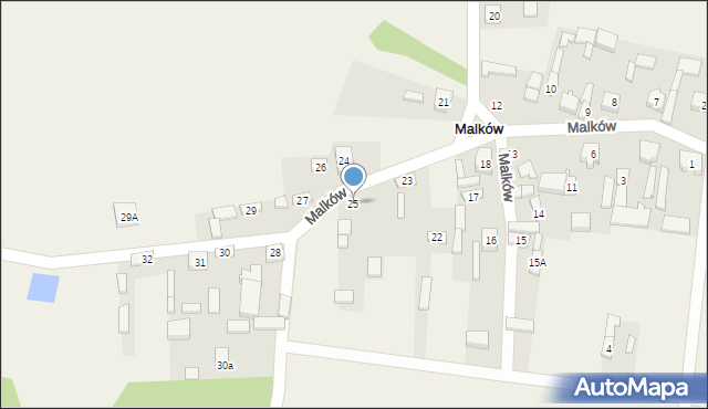 Malków, Malków, 25, mapa Malków