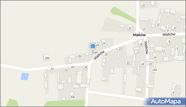 Malków, Malków, 27, mapa Malków