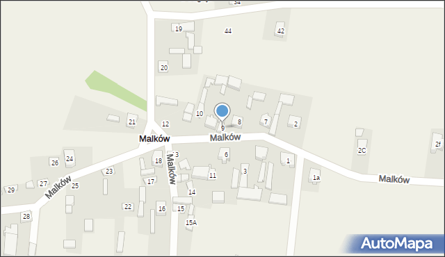 Malków, Malków, 9, mapa Malków