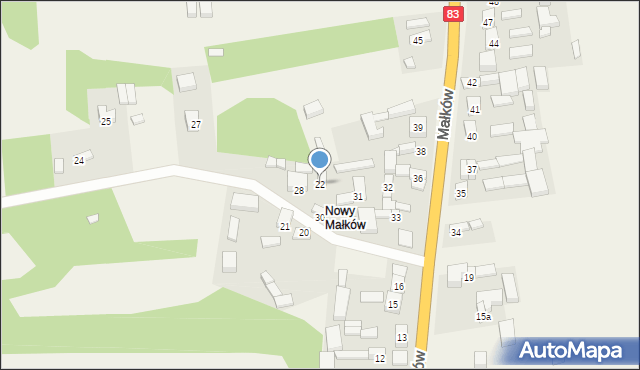 Małków, Małków, 22, mapa Małków